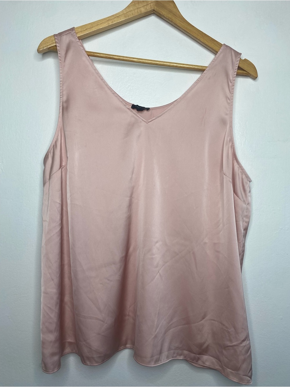 Talbots Satin Pink Sleeveless blouse Size XL Petite Clean beauty Minimalist